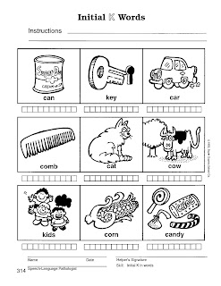 Speech Therapy with Miss Nicole: K initial words