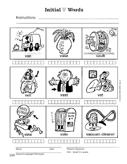 Speech Therapy with Miss Nicole: V initial words