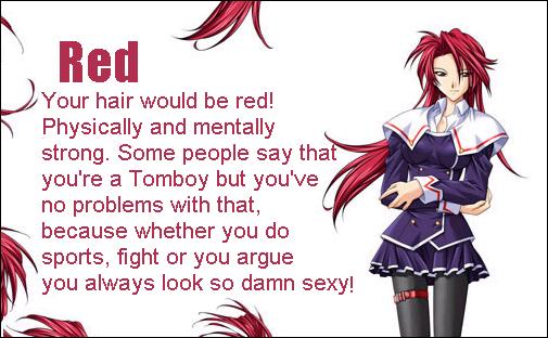 Anime Hair color & their personality: