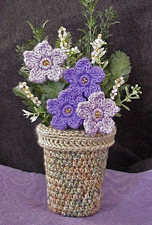 crochet violet basket
