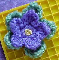 crochet flower blue