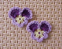 crochet bouquet flower pansy purple