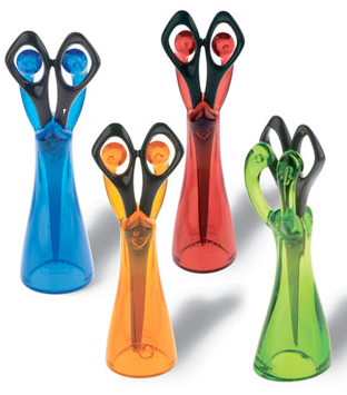 4 scissors holders, different colors