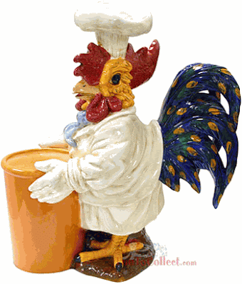 chef rooster ceramic utensil holder