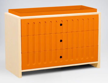 orange changer with drawers