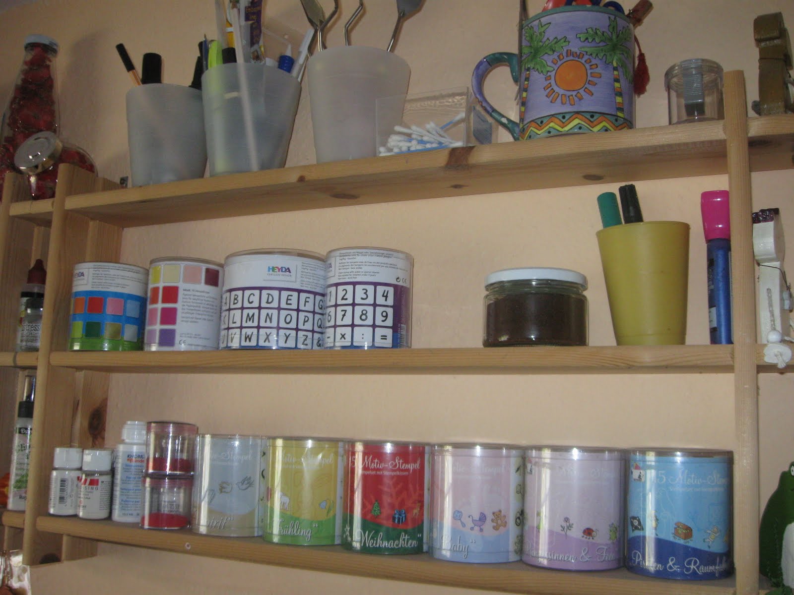 Rübe-Kreativ: Bastelzimmer Aufbewahrung Blümchen & Co
