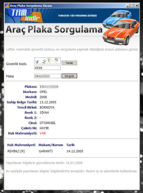 Araç borç ait çalıntı