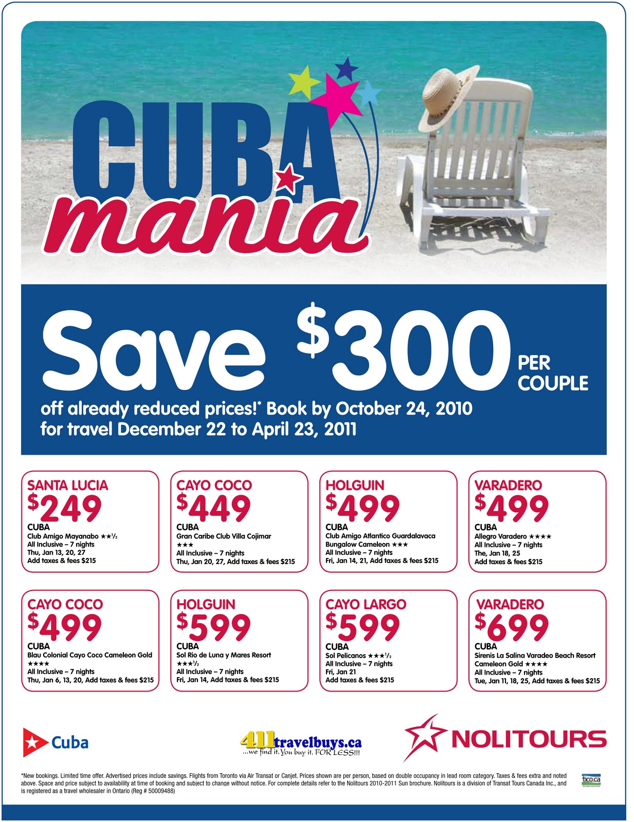 411 travelbuys Blog 411travelbuys.ca Save 300/couple on Cubamania All Inclusive Deals with
