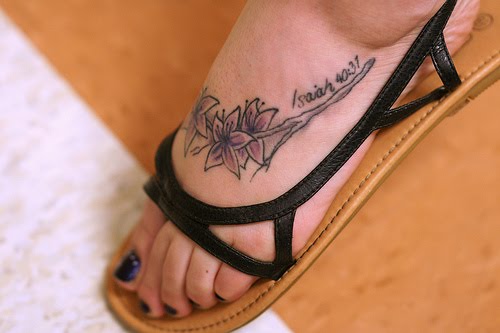 scripture tattoos on feet