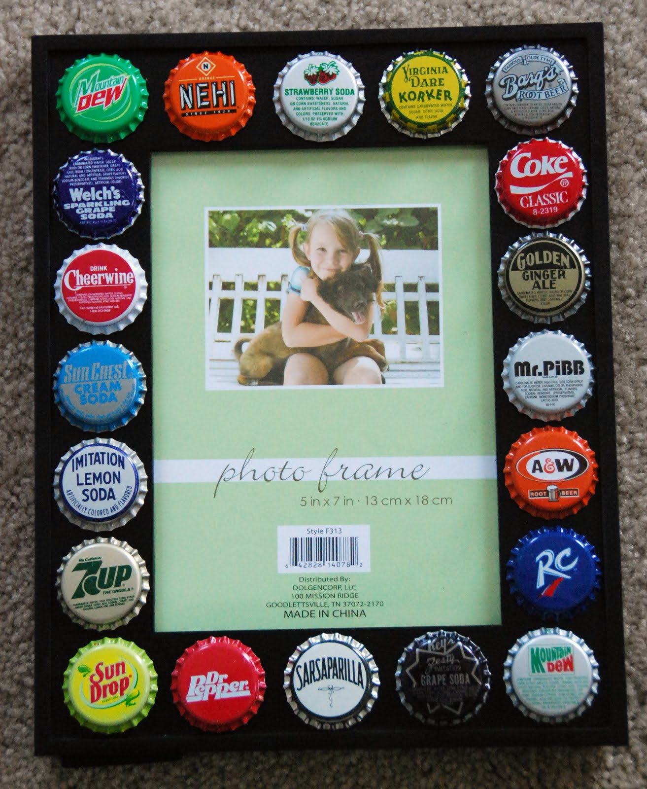 All Things Crafty! Bottle Cap Picture Frame