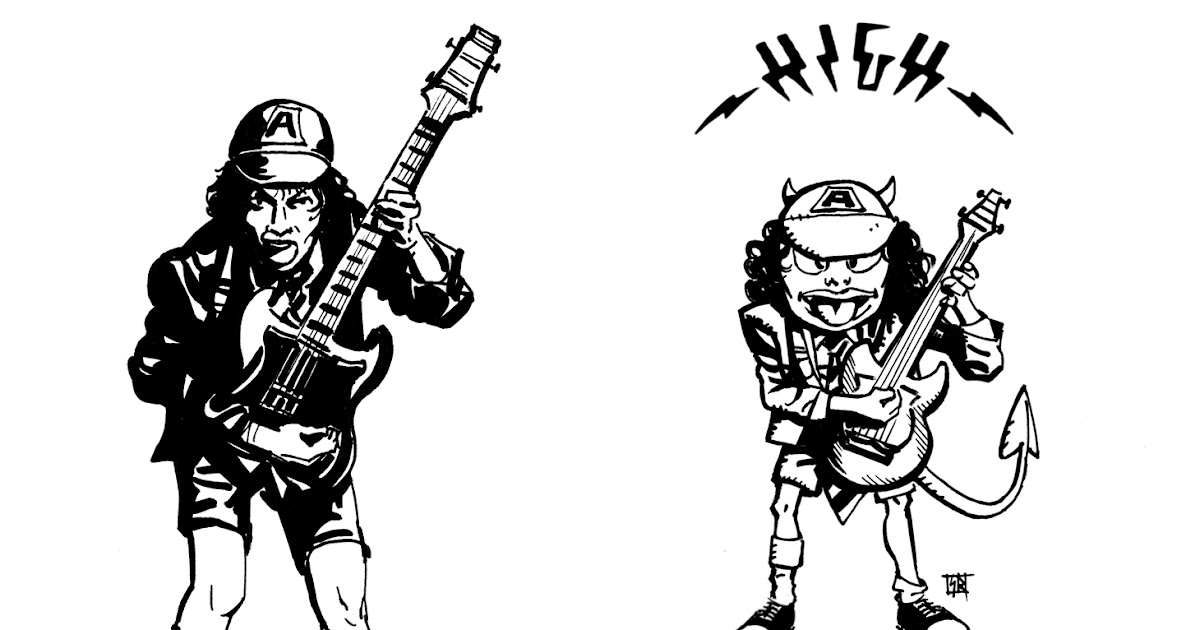 Angus Young Ac Dc Coloring Pages - Mascotte Angus 