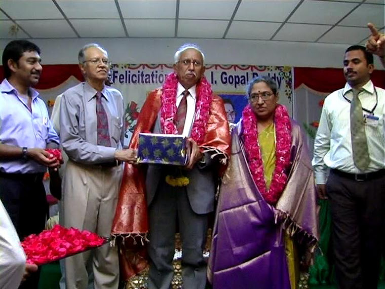 Felicitations to Dr I Gopal Reddy