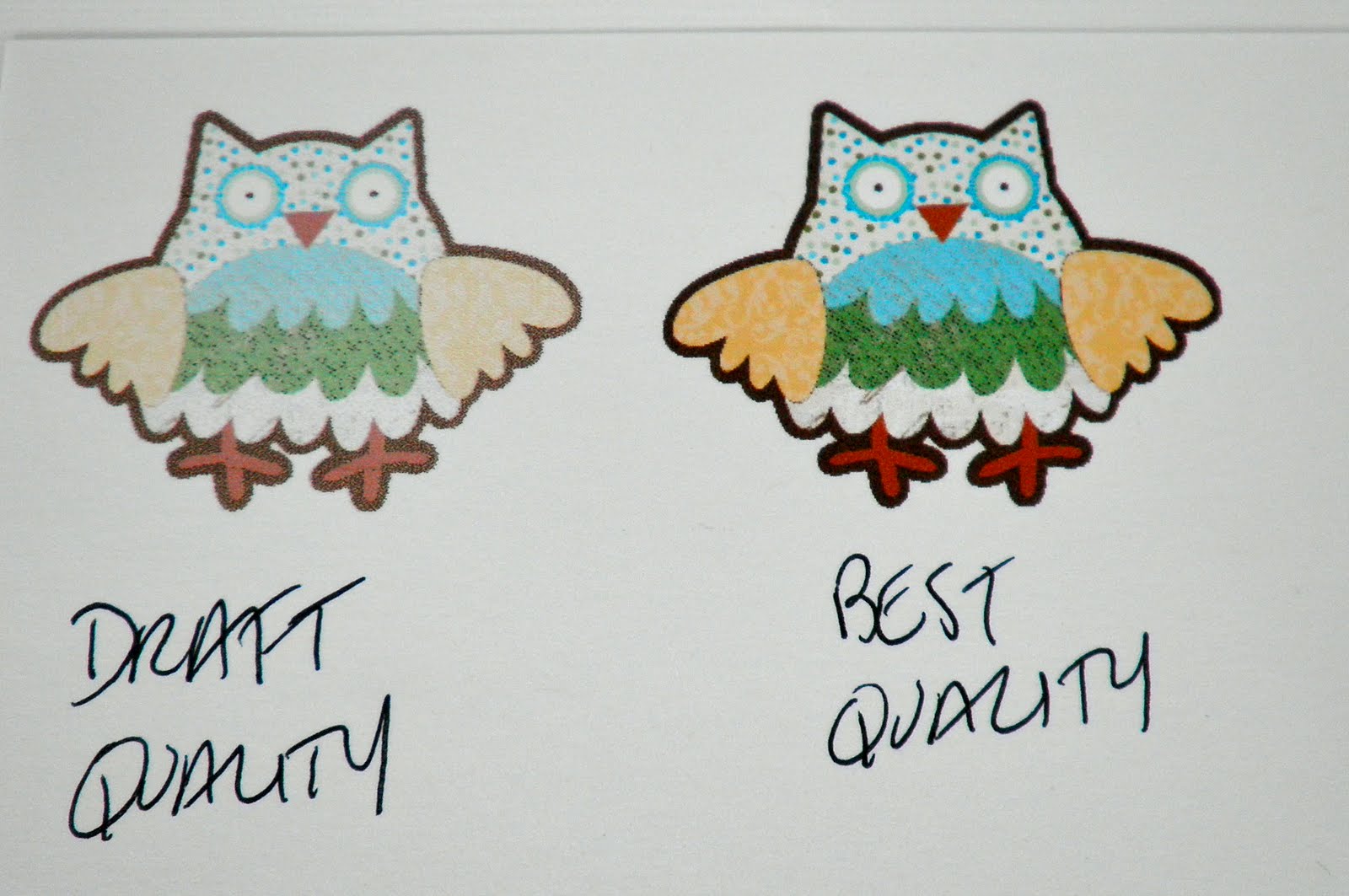 Obsessed with Scrapbooking Draft versus Best Quality Printing on the