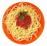 plate of spaghetti with red sauce