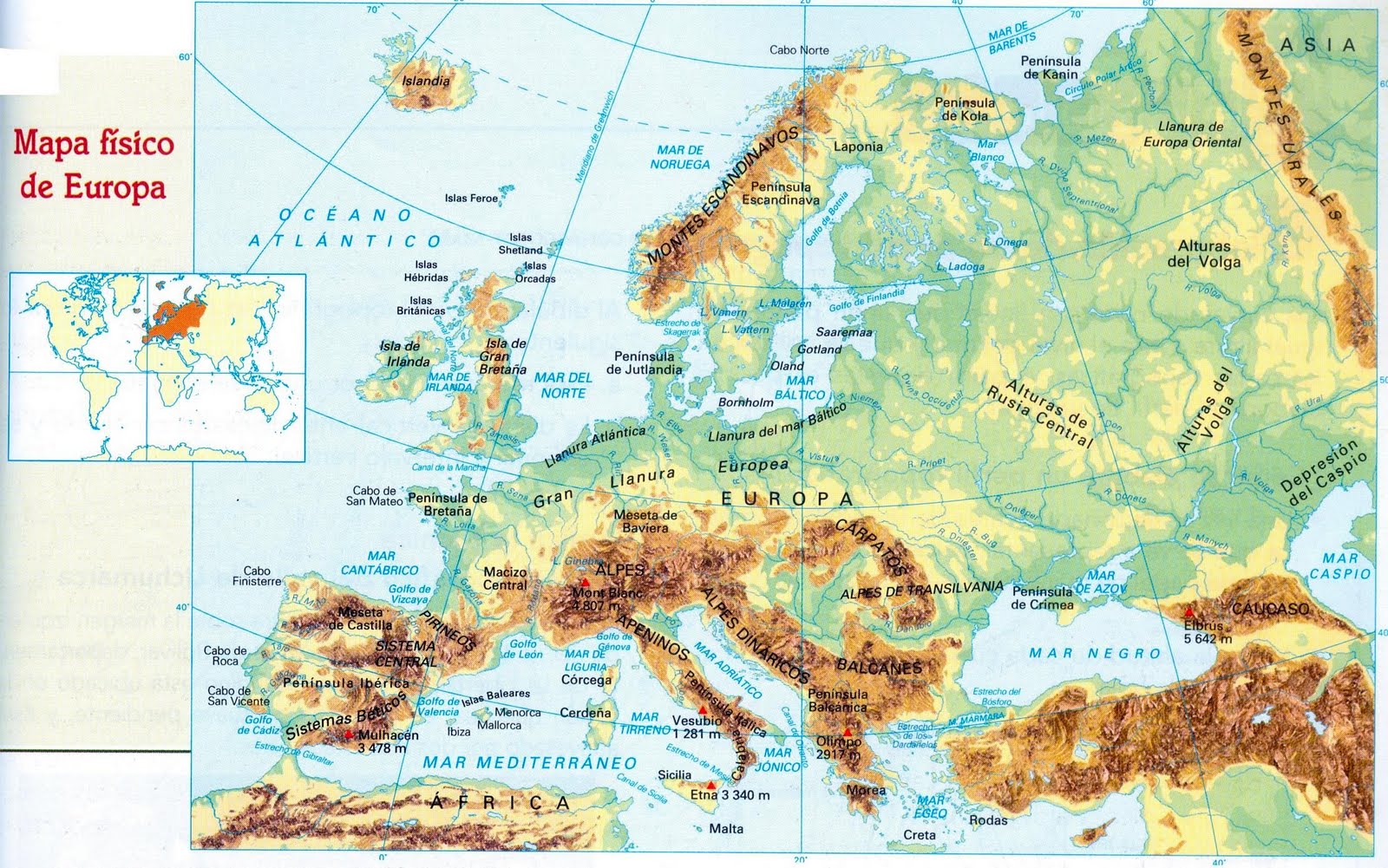 Mapa Fisico De Europa Imagui