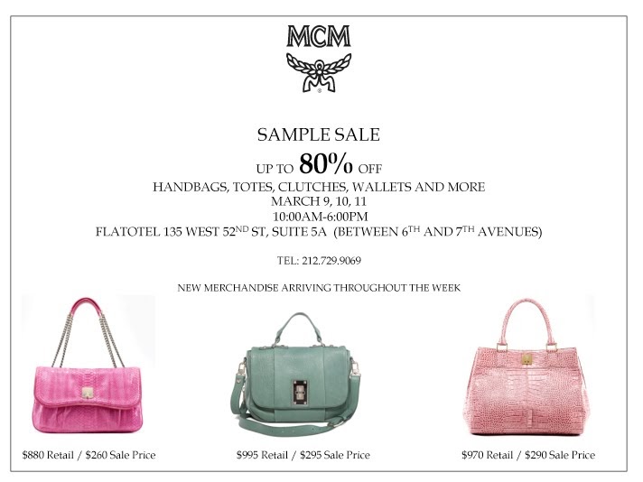 mcm sample sale 2018