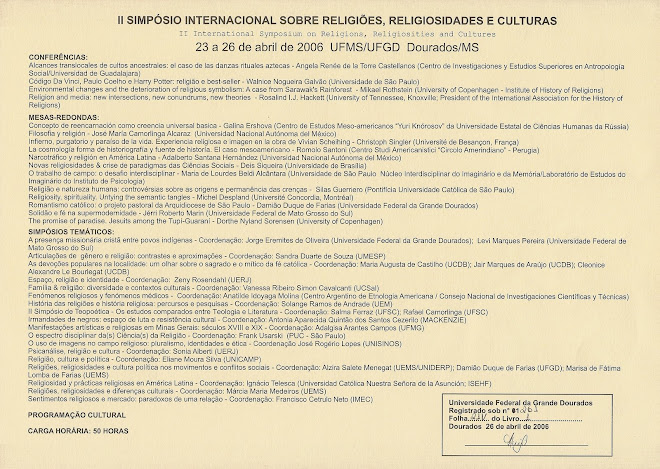 II Simpósio Internacional RELIG (verso)