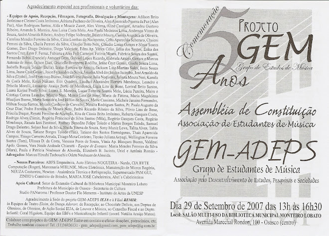 Assembléia de Constituição do GEM-ADEPS