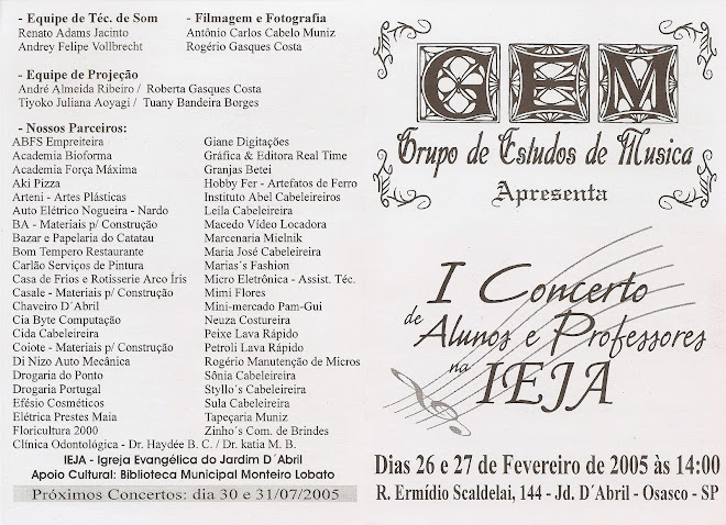 Promoção e Direção Geral do I Concerto do GEM
