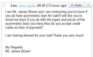 Spam request from James Brown