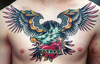 Eagle Tribal Tattoo for Men - Male Chest Tattoo