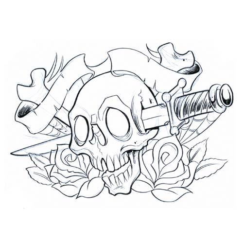 Evil Skull Tattoo Design Frighten Evil Skull 