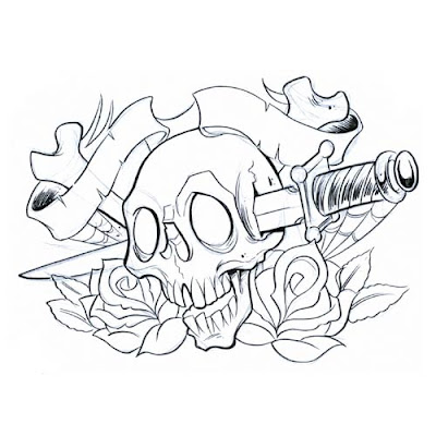 Dagger Skull Tattoo Design