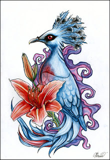 Exotic Bird Tattoo Design