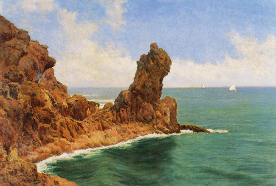 Acantilado Acantilado, Juan Martínez Abades, Pintor español, Paisajes de Juan Martínez Abades, Pintor Martínez Abades, Pintores españoles, Pintores Asturianos, Martínez Abades