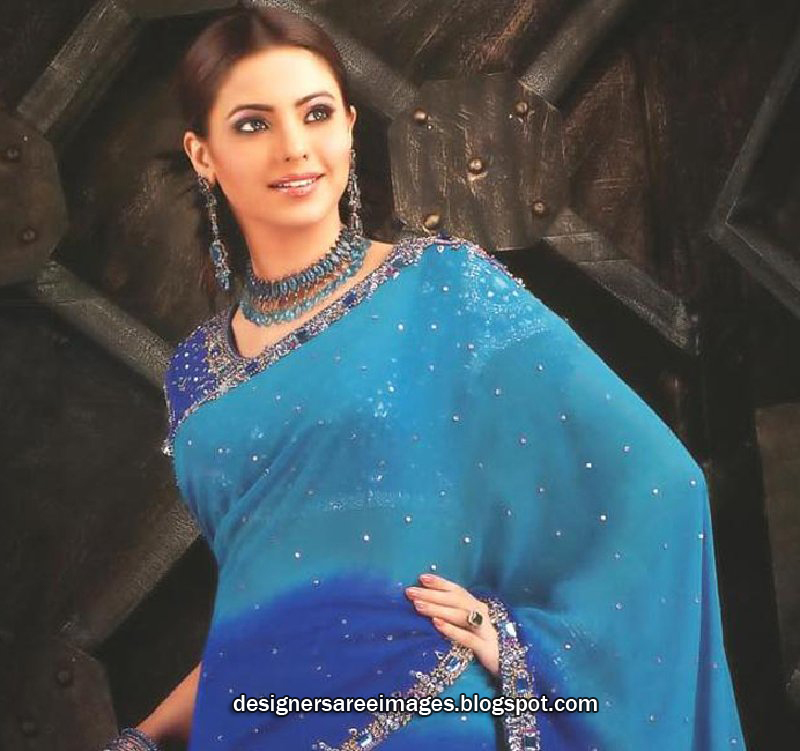 Designer Saree | Bollywood Saree | Bridal Saree: Bollywood Actress Aamna  Sharif in Blue Designer Saree