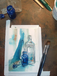 glass bottles watercolor antique davis farm diana