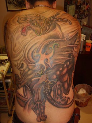 new designs the upper back and full back tattoos for men.