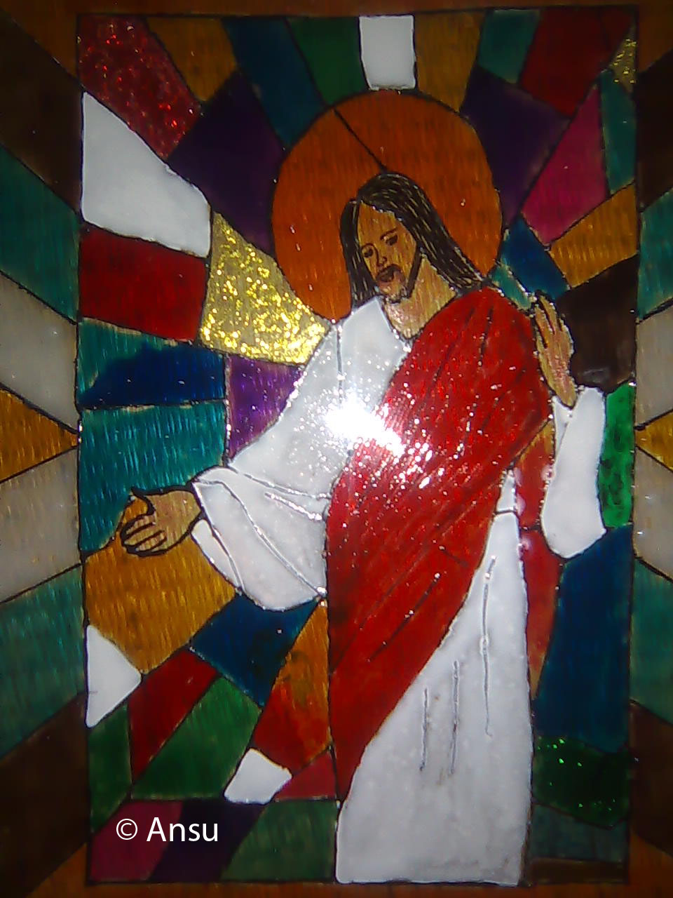 ansuarts Glass Painting Jesus