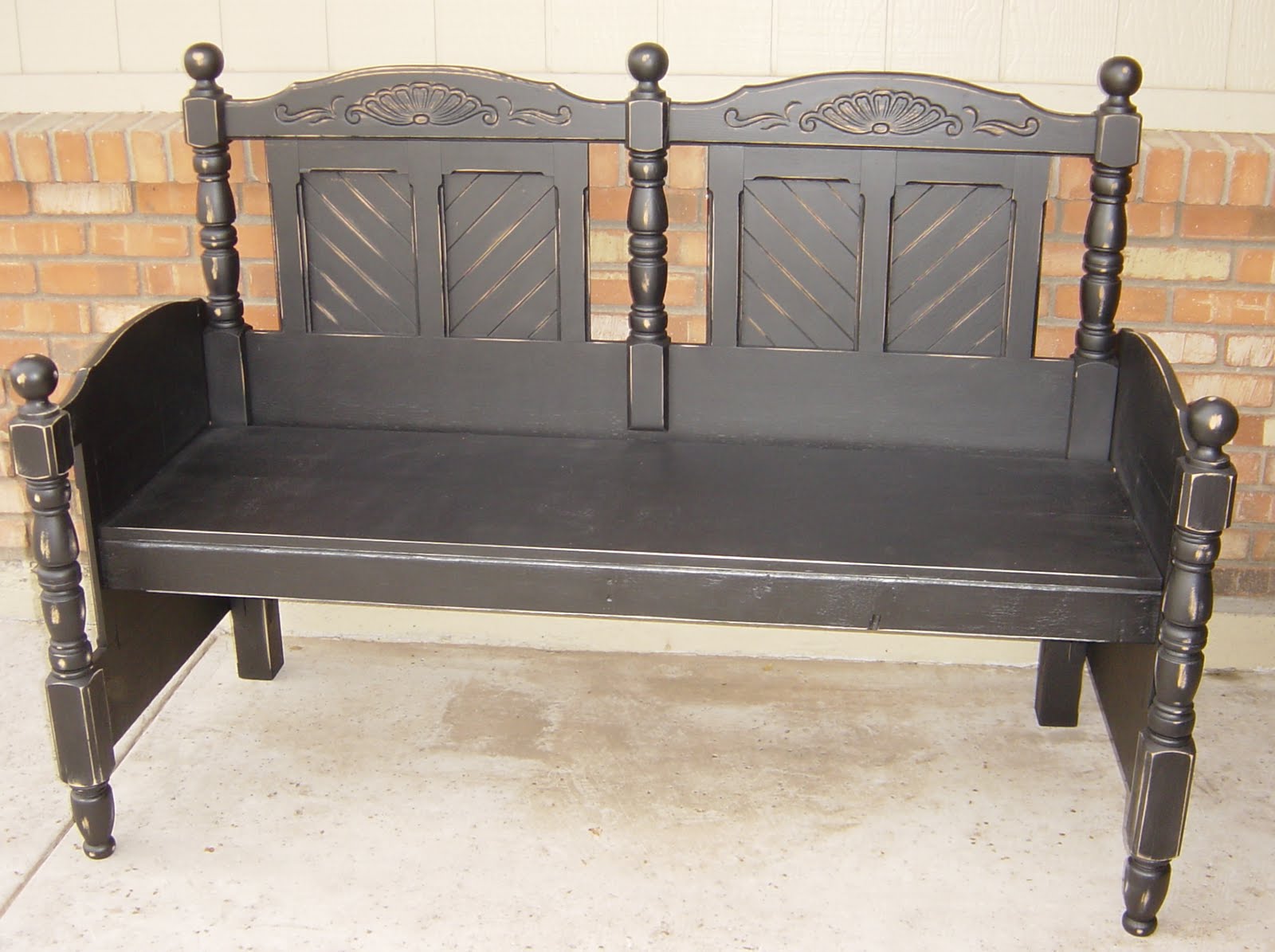 The Backyard Boutique by Five to Nine Furnishings Black Distressed Bench