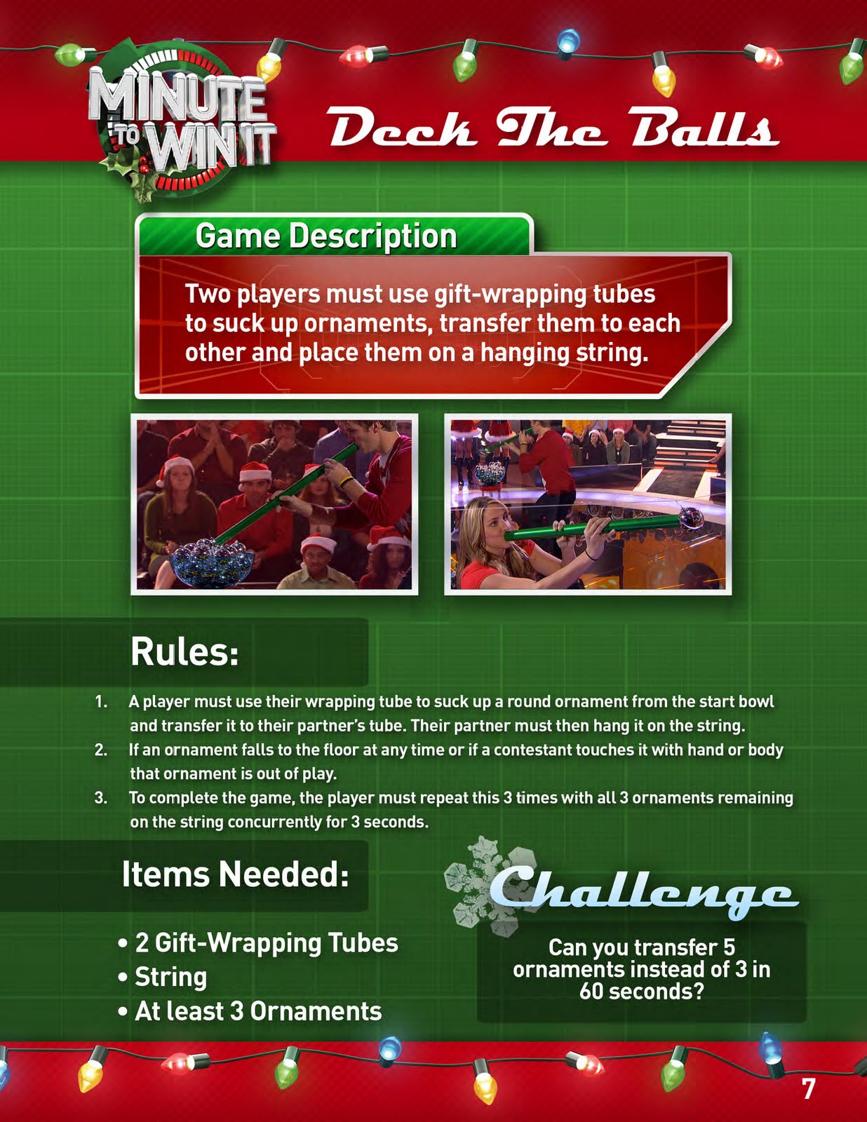 Minute to Win It Deck the Balls