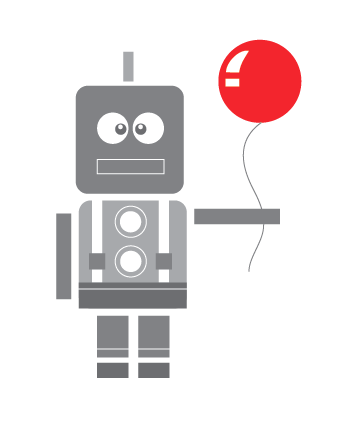 robot and balloon