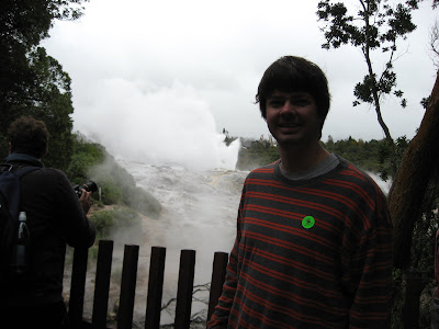 Andy at geyser at Whaka