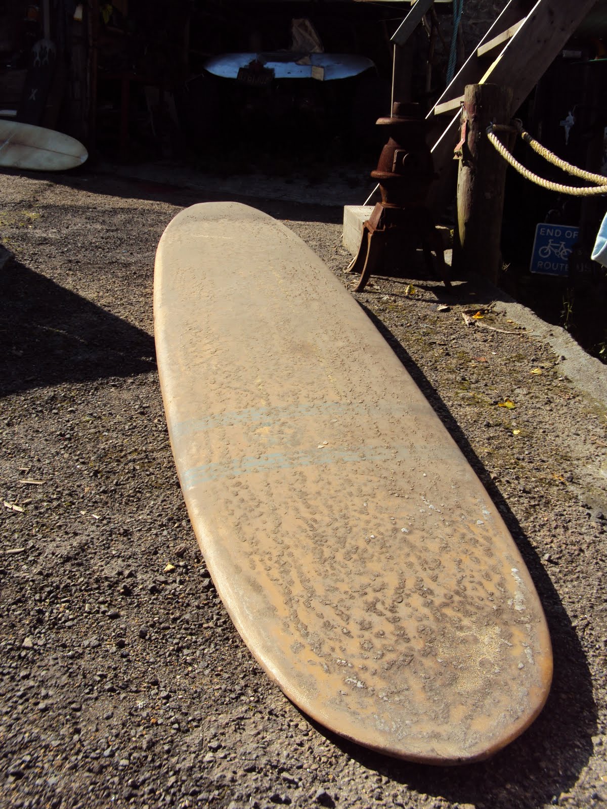vintage surfboard collector UK Williams of St Ives longboard