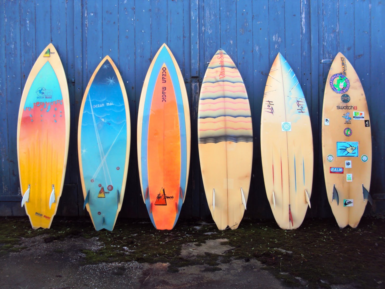 Short boards, channels,loud graphics and lots of fin set ups defined the er...
