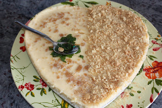 tarta-flan de leche condensada, galletas y pasas 