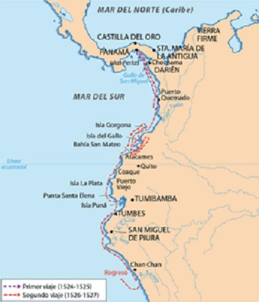 Primer viaje de Francisco Pizarro : Historia Universal