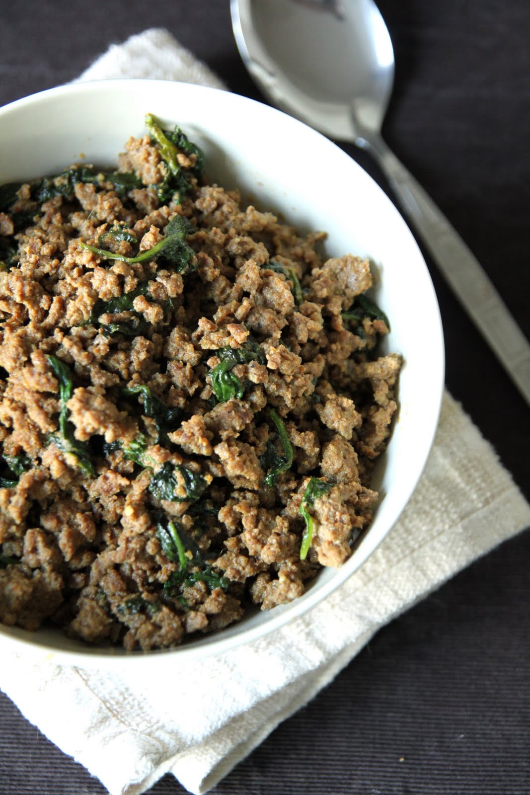 My Kitchen Antics: Wilted spinach and mince meat- ideal for bakes and wraps