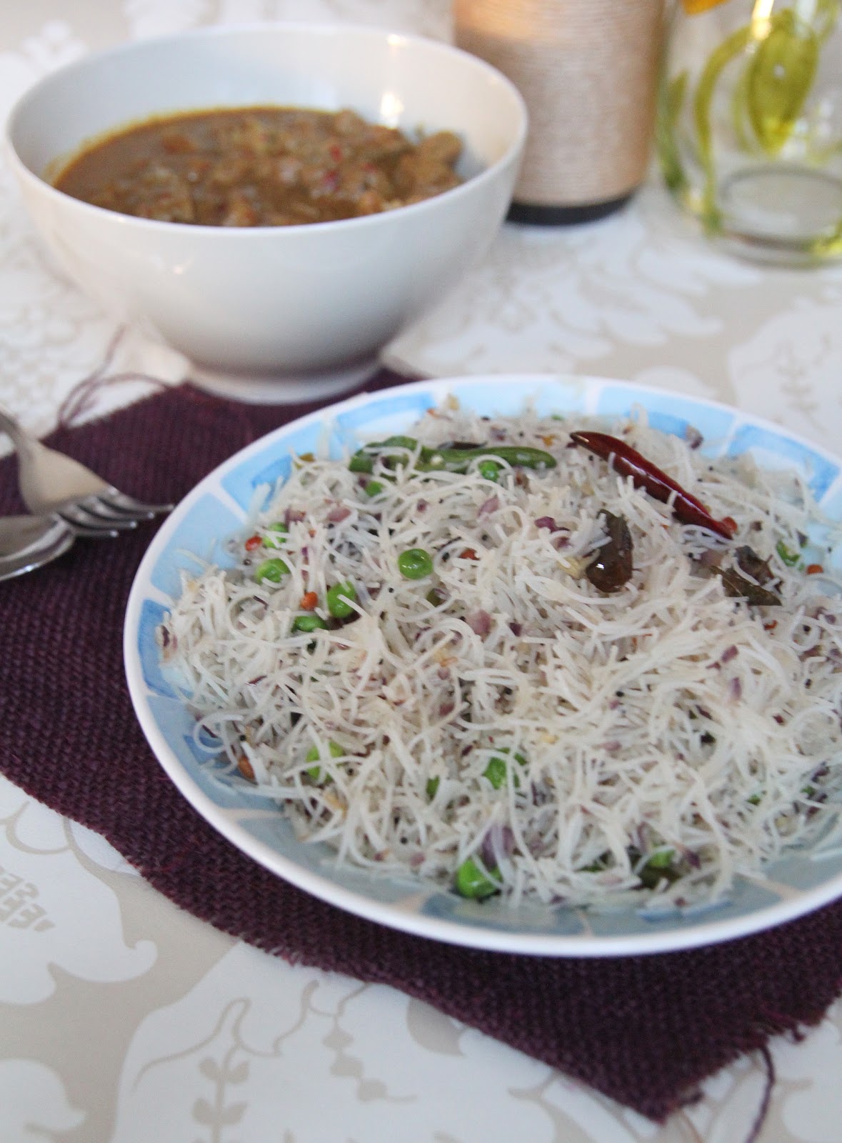 My Kitchen Antics Stir fried rice noodles and Pork Vindaloo