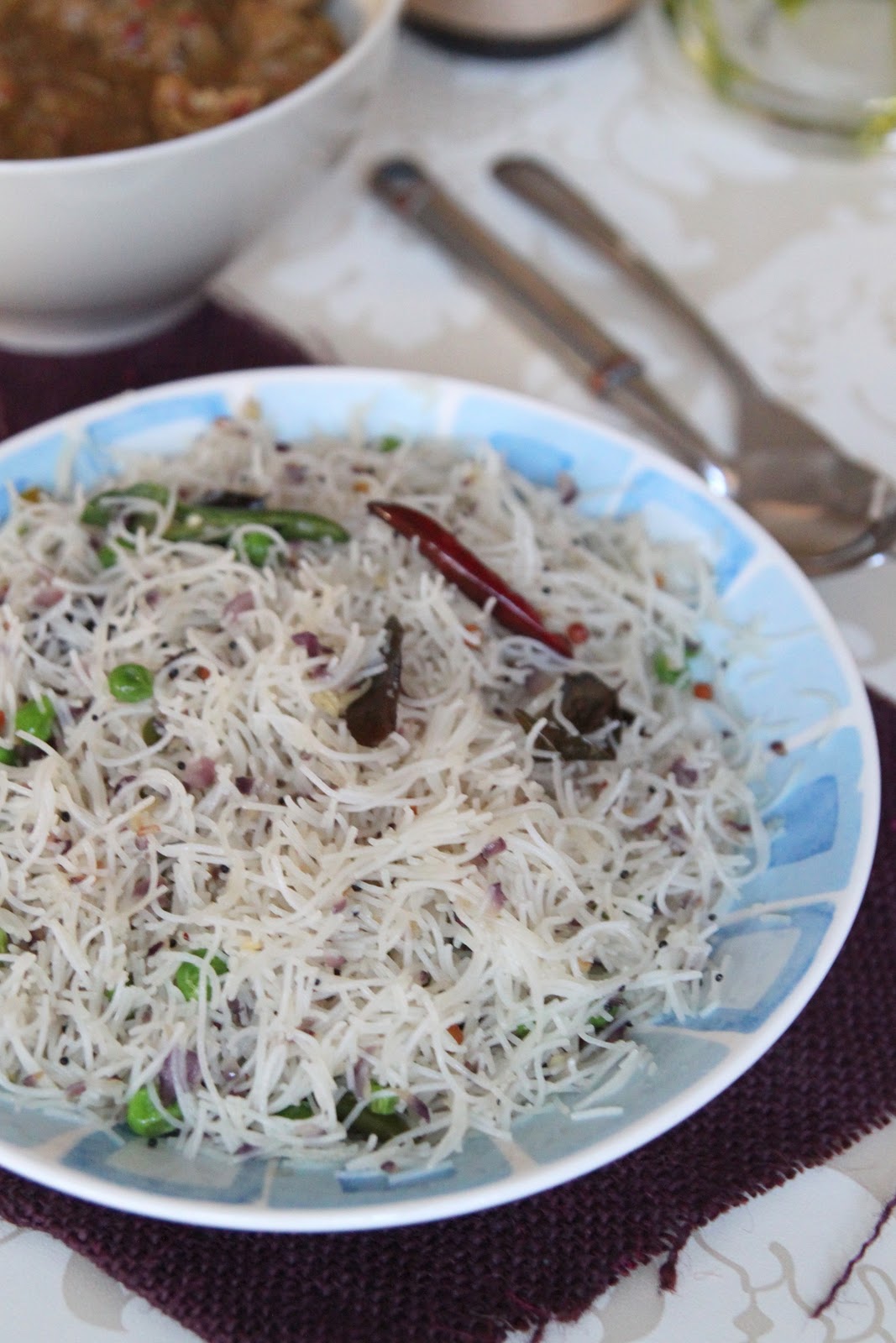 My Kitchen Antics Stir fried rice noodles and Pork Vindaloo