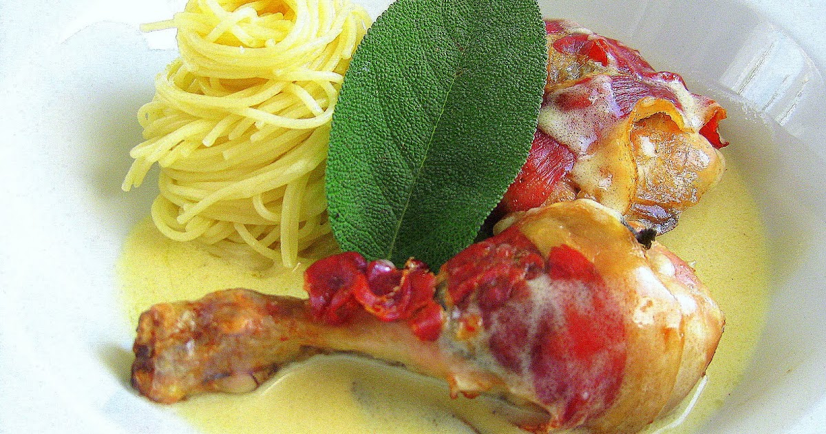 2 Rezepte für geschmorte Hähnchenkeule mit Salbei und Serranoschinken ...