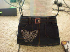 Jean Purse With Rhinestone Butterfly