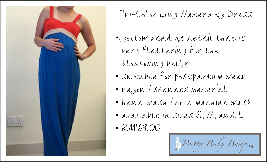 Pretty Baby Bump: Tri-Color Long Maternity Dress
