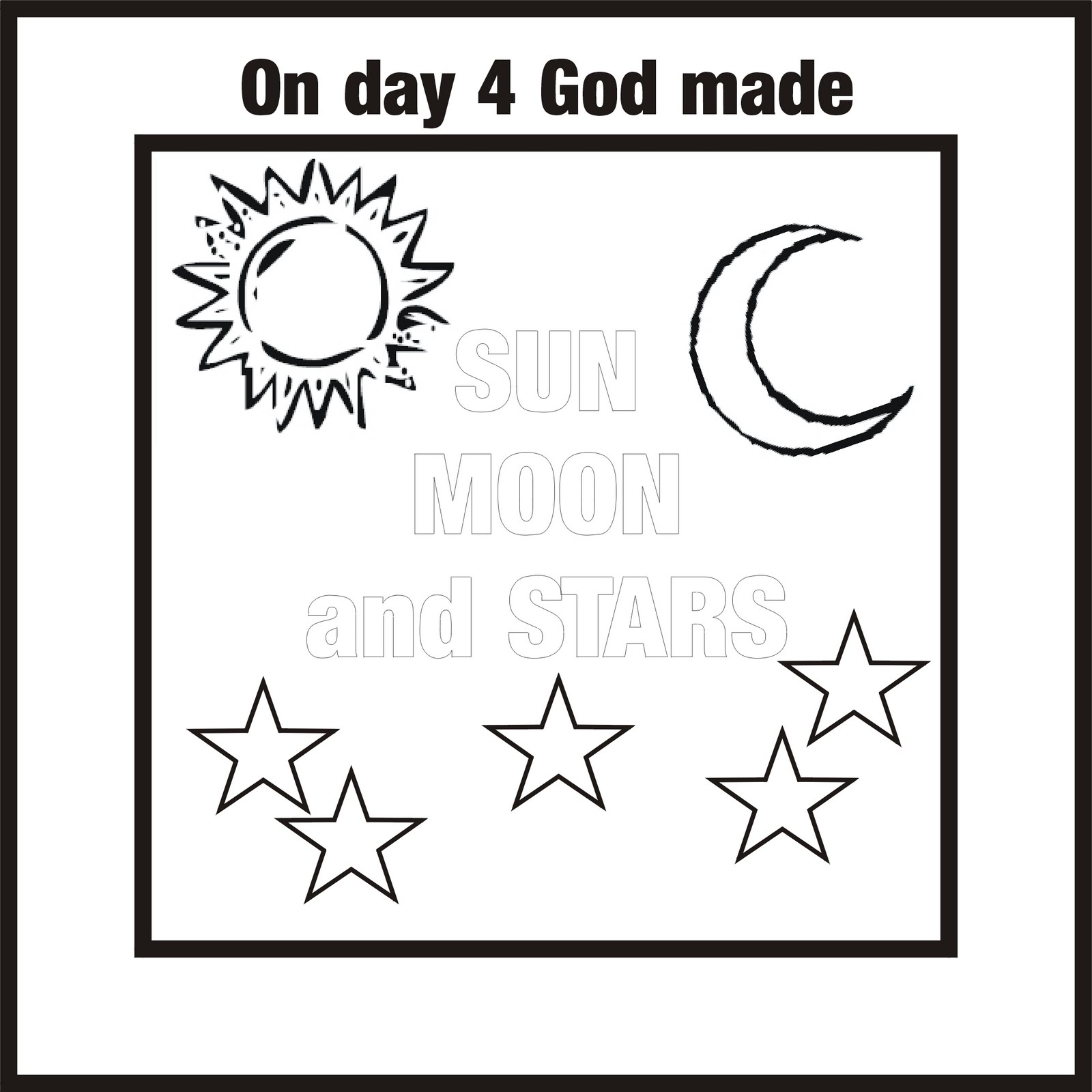 day four creation coloring pages for preschoolers - photo #9