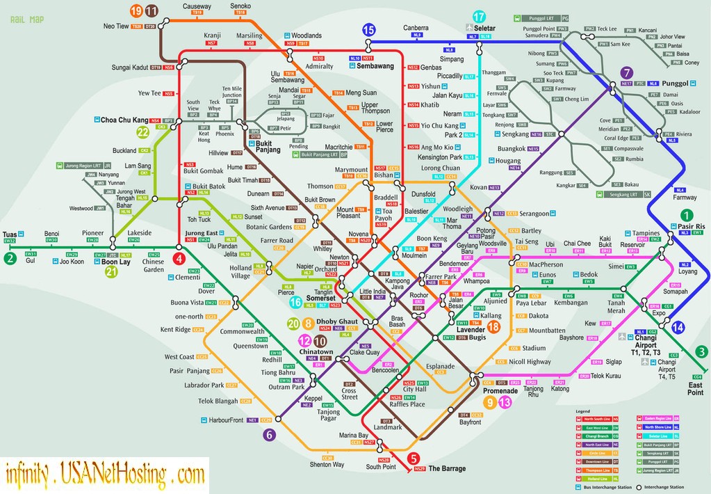 Singapore MRT Line Map