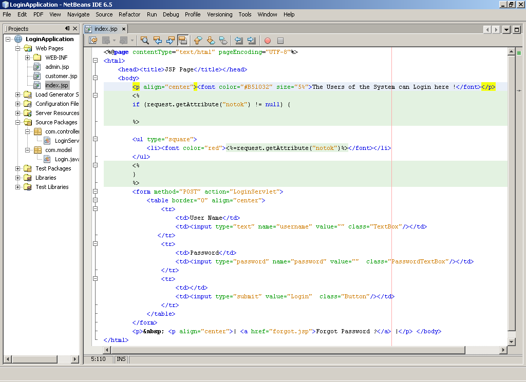 Java Circuit: 21.1.Role based Login Application using MVC